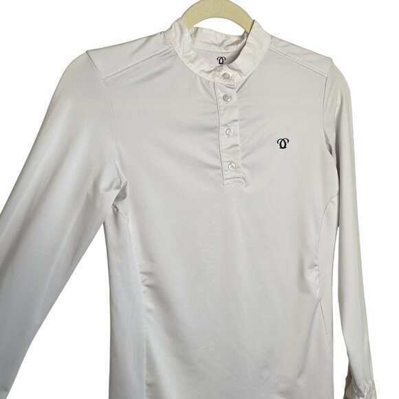 Carma Equestrian White Long-Sleeve Button-Up Riding Shirt, 42 - Picture 3 of 11
